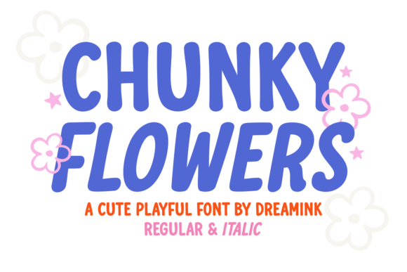 Chunky Flowers: A Delightful Fusion of Bold and Jolly Design
