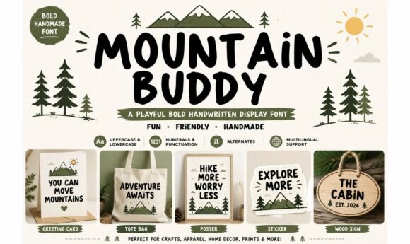Mountain Buddy: A Playful and Friendly Handwritten Display Font
