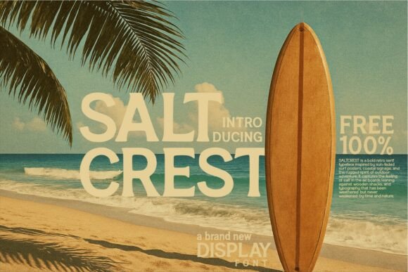 Saltcrest: A Bold Retro Serif Typeface for Coastal and Adventure-Driven Designs
