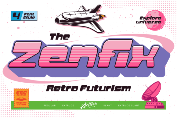 Step into the Future with Zenfix: A Bold Retro Futuristic Display Font
